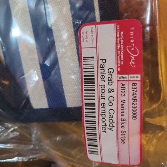 Grab and Go Caddy Thirty-One Marine Blue Stripe. - Picture 2 of 3